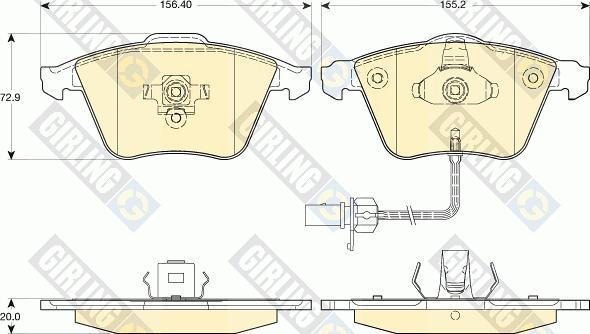 Girling 6116172 - Kit de plaquettes de frein, frein à disque cwaw.fr