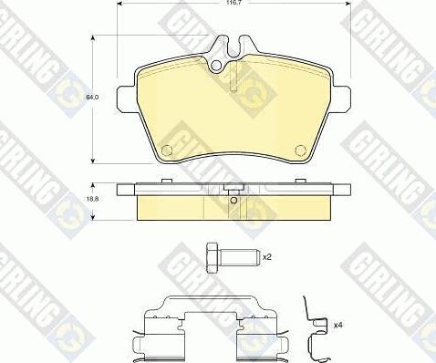 Girling 6116301 - Kit de plaquettes de frein, frein à disque cwaw.fr