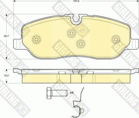 Girling 6116311 - Kit de plaquettes de frein, frein à disque cwaw.fr