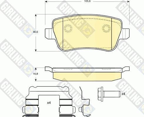 Girling 6116381 - Kit de plaquettes de frein, frein à disque cwaw.fr