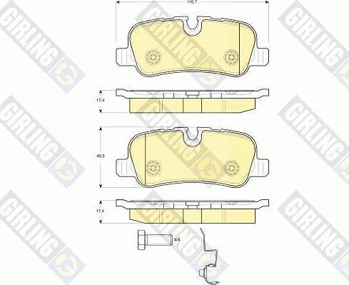 Girling 6116321 - Kit de plaquettes de frein, frein à disque cwaw.fr