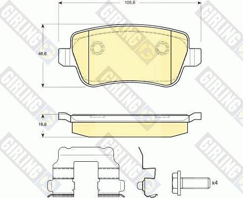 Girling 6116371 - Kit de plaquettes de frein, frein à disque cwaw.fr