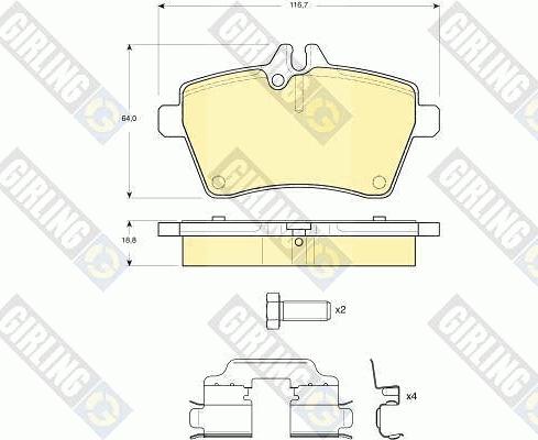 Girling 6116291 - Kit de plaquettes de frein, frein à disque cwaw.fr