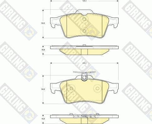 Girling 6116212 - Kit de plaquettes de frein, frein à disque cwaw.fr