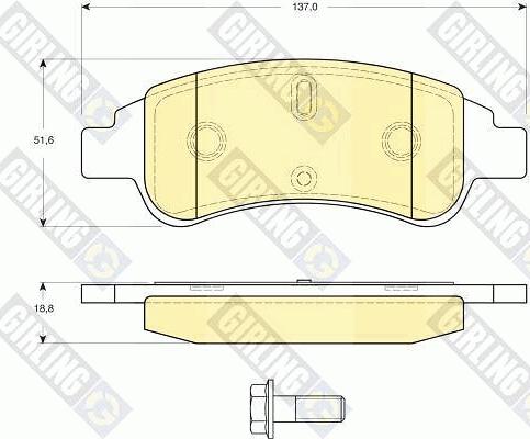 Girling 6116234 - Kit de plaquettes de frein, frein à disque cwaw.fr