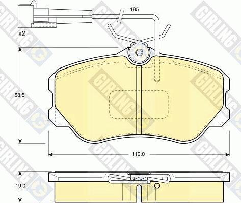 Girling 6110951 - Kit de plaquettes de frein, frein à disque cwaw.fr