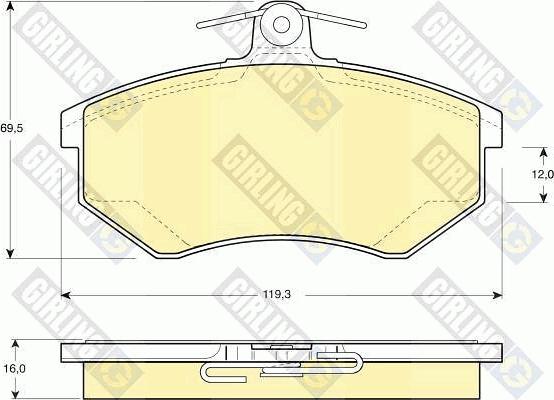 Girling 6110481 - Kit de plaquettes de frein, frein à disque cwaw.fr