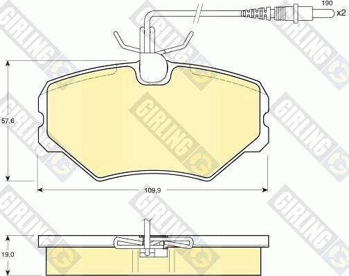 Girling 6110511 - Kit de plaquettes de frein, frein à disque cwaw.fr