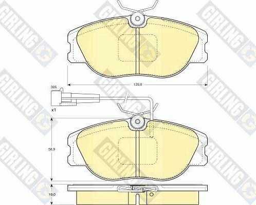 Girling 6110521 - Kit de plaquettes de frein, frein à disque cwaw.fr