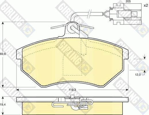 Girling 6110571 - Kit de plaquettes de frein, frein à disque cwaw.fr