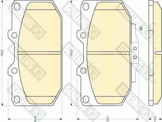 Girling 6110069 - Kit de plaquettes de frein, frein à disque cwaw.fr