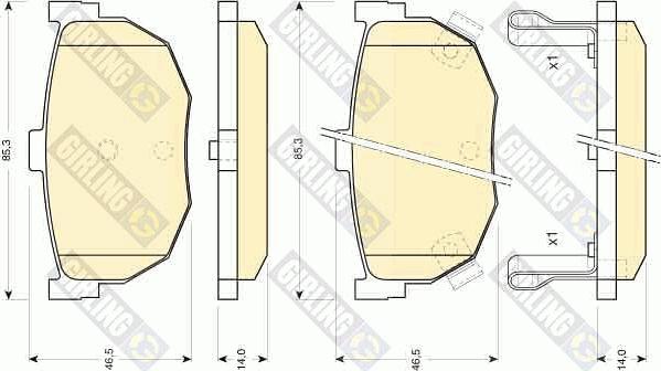 Girling 6110109 - Kit de plaquettes de frein, frein à disque cwaw.fr