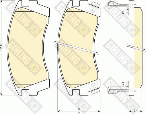 Girling 6110139 - Kit de plaquettes de frein, frein à disque cwaw.fr