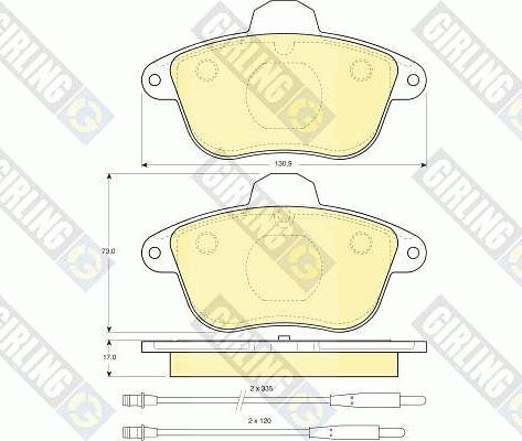 Girling 6110853 - Kit de plaquettes de frein, frein à disque cwaw.fr