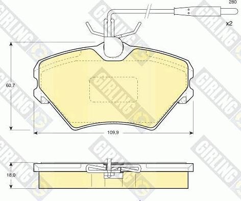 Girling 6110871 - Kit de plaquettes de frein, frein à disque cwaw.fr