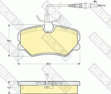 Girling 6110391 - Kit de plaquettes de frein, frein à disque cwaw.fr