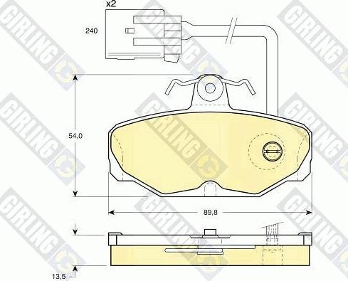 Girling 6110351 - Kit de plaquettes de frein, frein à disque cwaw.fr