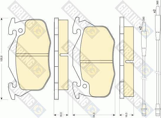 Girling 6110333 - Kit de plaquettes de frein, frein à disque cwaw.fr