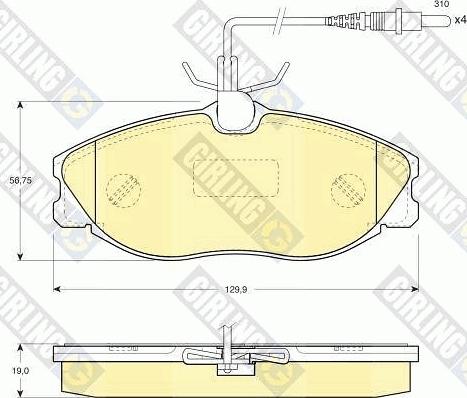 Girling 6111941 - Kit de plaquettes de frein, frein à disque cwaw.fr