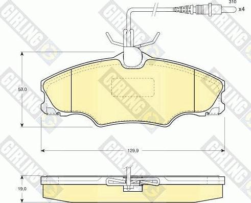 Girling 6111931 - Kit de plaquettes de frein, frein à disque cwaw.fr