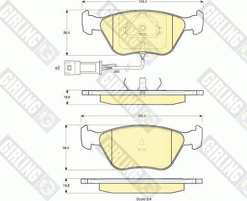 Girling 6111922 - Kit de plaquettes de frein, frein à disque cwaw.fr