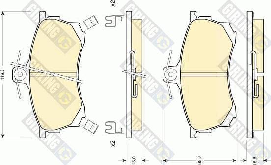 Girling 6111971 - Kit de plaquettes de frein, frein à disque cwaw.fr