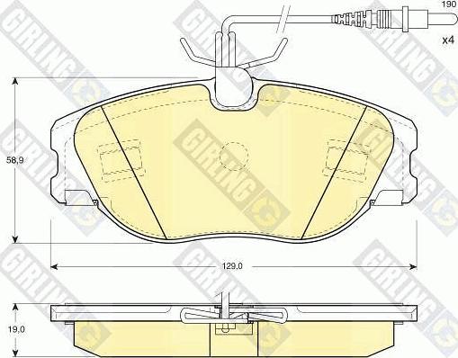 Girling 6111481 - Kit de plaquettes de frein, frein à disque cwaw.fr