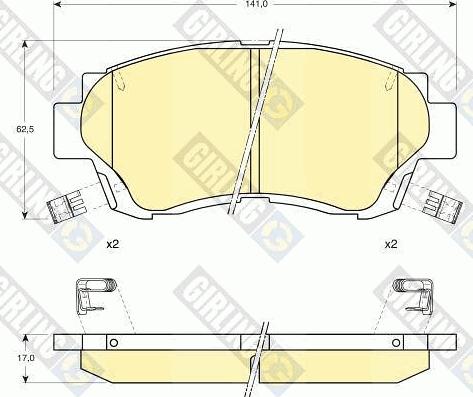 Girling 6111429 - Kit de plaquettes de frein, frein à disque cwaw.fr