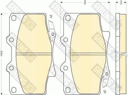 Girling 6111549 - Kit de plaquettes de frein, frein à disque cwaw.fr