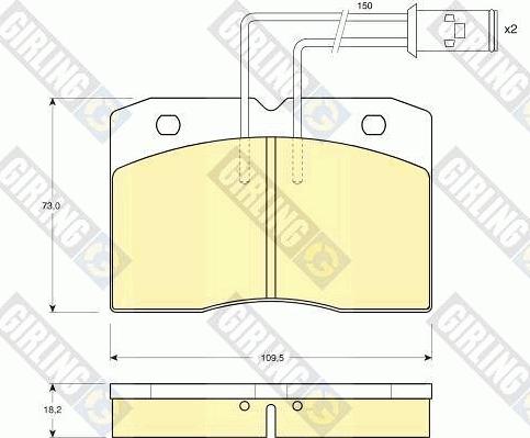 Girling 6111529 - Kit de plaquettes de frein, frein à disque cwaw.fr