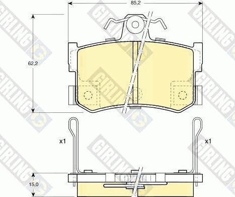 Girling 6111691 - Kit de plaquettes de frein, frein à disque cwaw.fr