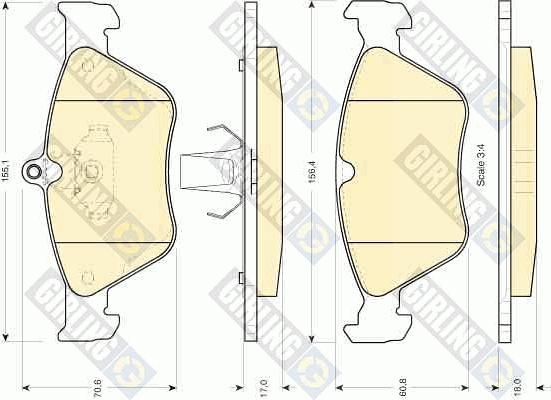 Girling 6111662 - Kit de plaquettes de frein, frein à disque cwaw.fr