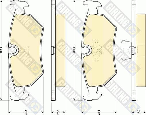 Girling 6111092 - Kit de plaquettes de frein, frein à disque cwaw.fr