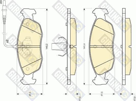 Girling 6111042 - Kit de plaquettes de frein, frein à disque cwaw.fr