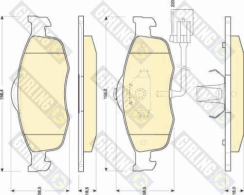 Girling 6111082 - Kit de plaquettes de frein, frein à disque cwaw.fr