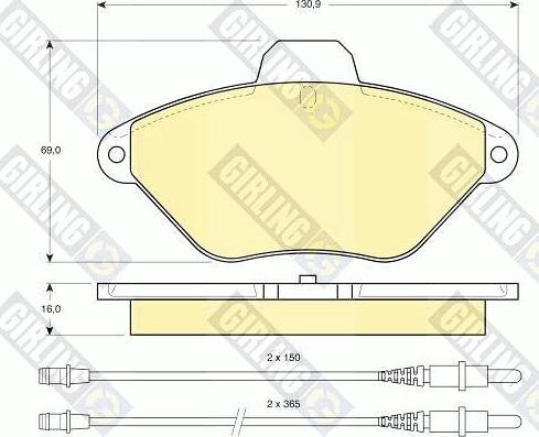 Girling 6111023 - Kit de plaquettes de frein, frein à disque cwaw.fr