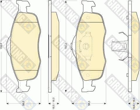 Girling 6111072 - Kit de plaquettes de frein, frein à disque cwaw.fr