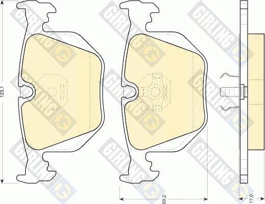 Girling 6111192 - Kit de plaquettes de frein, frein à disque cwaw.fr