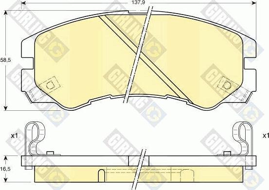 Girling 6111869 - Kit de plaquettes de frein, frein à disque cwaw.fr