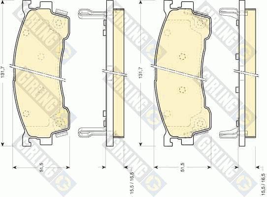 Girling 6111399 - Kit de plaquettes de frein, frein à disque cwaw.fr