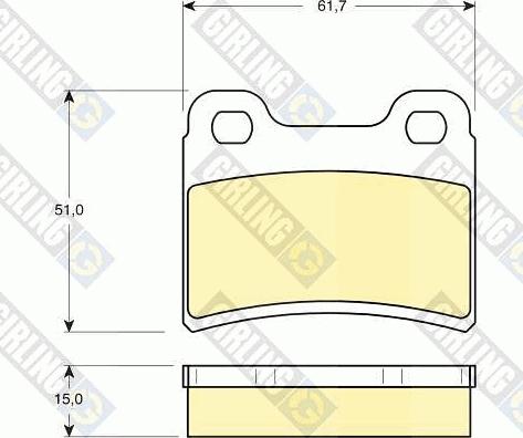 Girling 6111242 - Kit de plaquettes de frein, frein à disque cwaw.fr