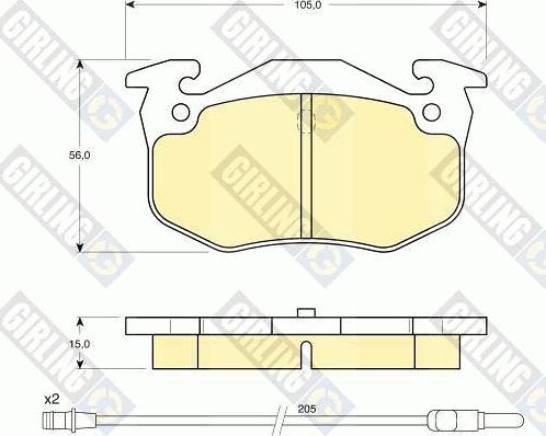 Girling 6111203 - Kit de plaquettes de frein, frein à disque cwaw.fr