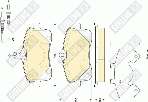 Girling 6118951 - Kit de plaquettes de frein, frein à disque cwaw.fr