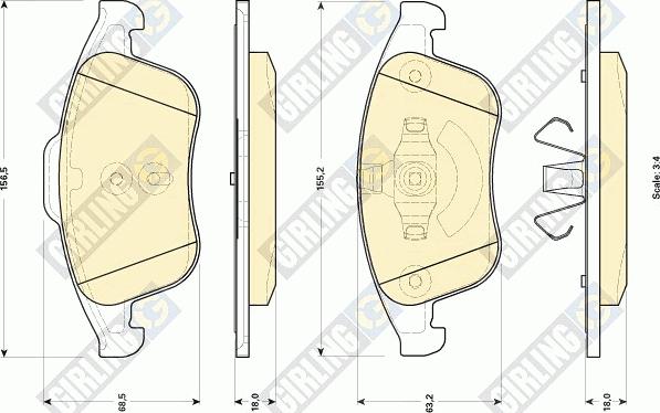 Girling 6118962 - Kit de plaquettes de frein, frein à disque cwaw.fr