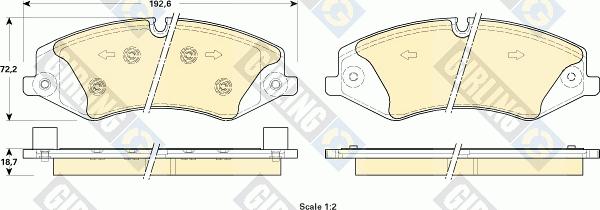 Girling 6118981 - Kit de plaquettes de frein, frein à disque cwaw.fr