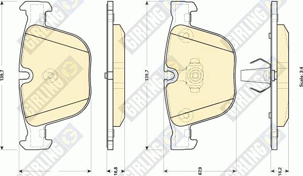 Girling 6118922 - Kit de plaquettes de frein, frein à disque cwaw.fr