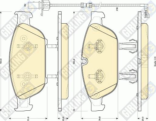 Girling 6118972 - Kit de plaquettes de frein, frein à disque cwaw.fr