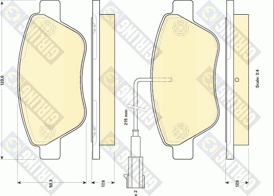 Girling 6118424 - Kit de plaquettes de frein, frein à disque cwaw.fr