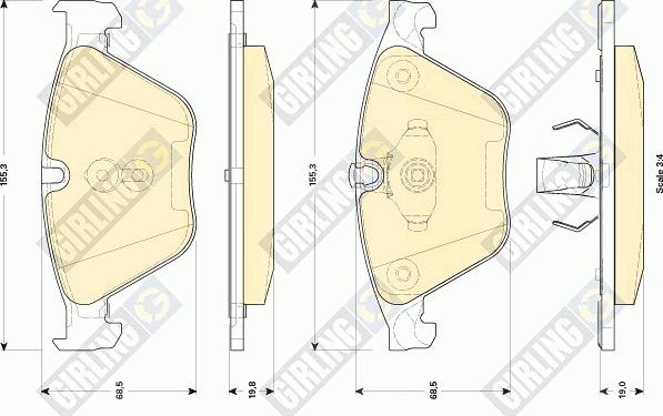 Girling 6118542 - Kit de plaquettes de frein, frein à disque cwaw.fr