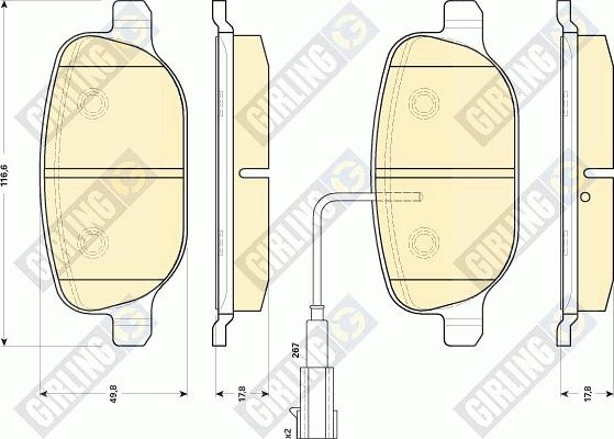 Girling 6118511 - Kit de plaquettes de frein, frein à disque cwaw.fr